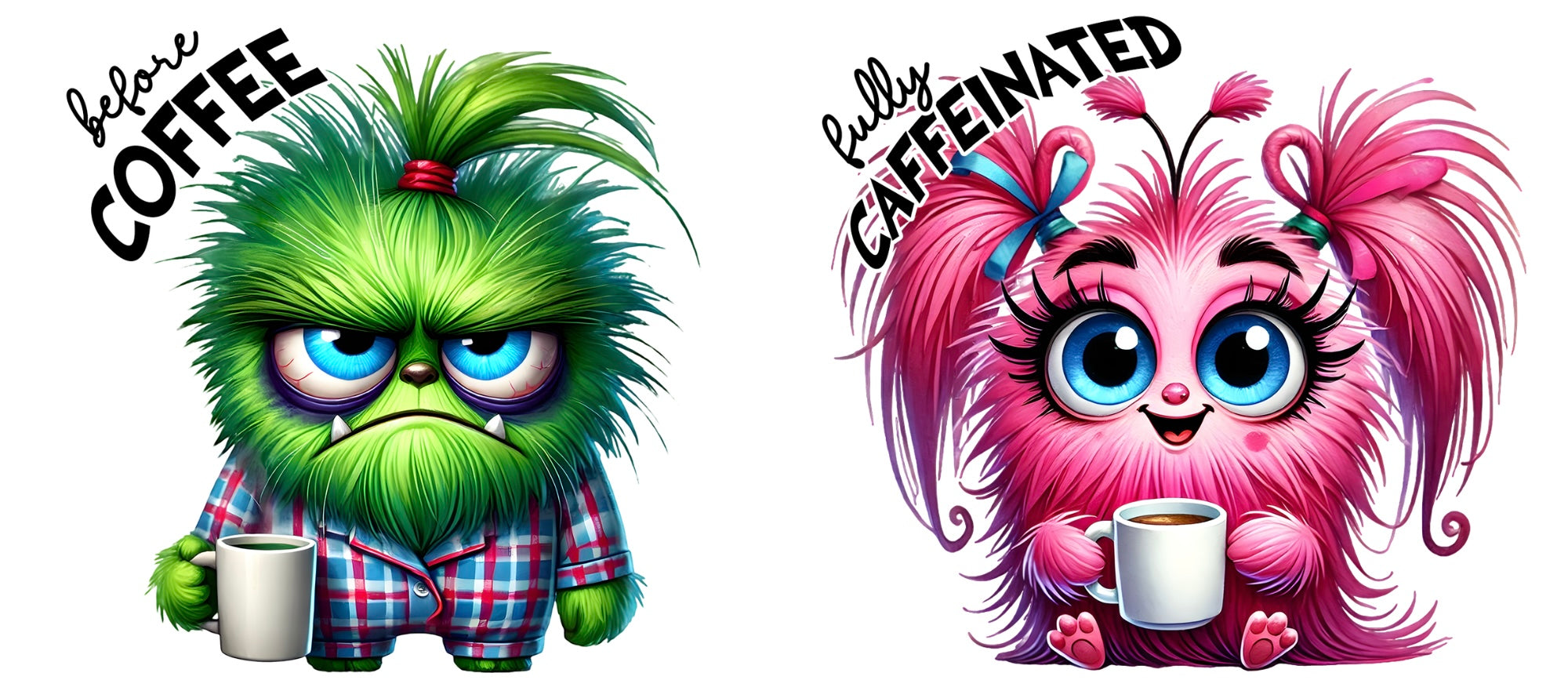 Before and Fully Caffeinated